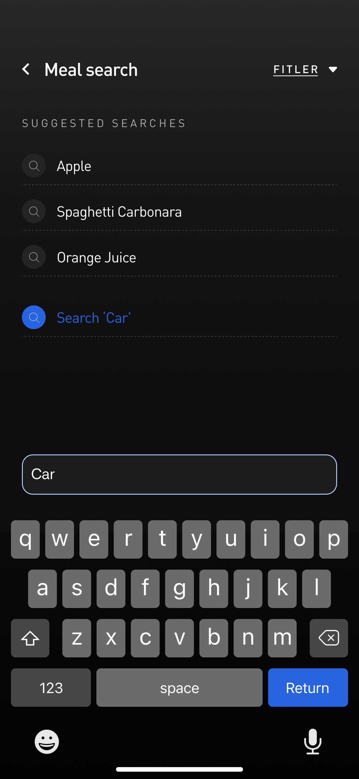 Search typing